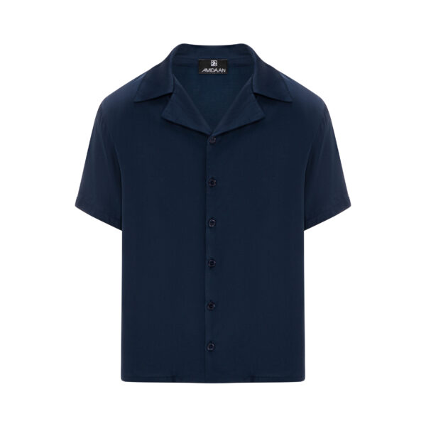 Men's Classic Navy Camp Collar Shirt